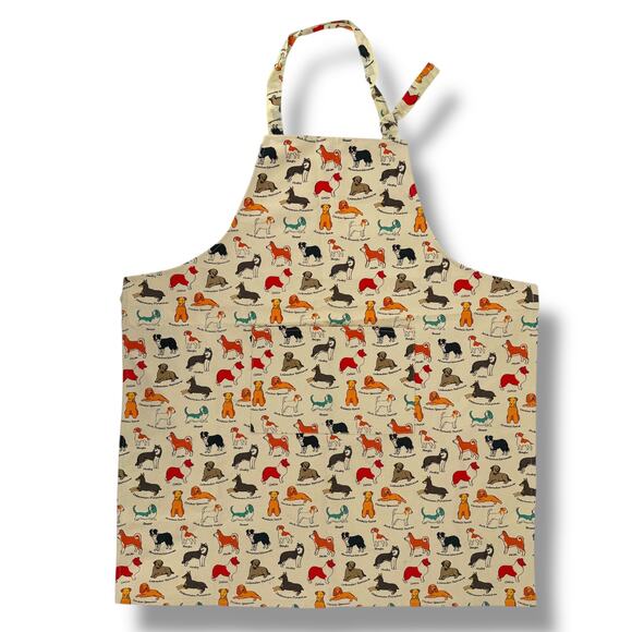 Dog Lovers Kitchen Apron With Pocket Retriever Husky Doberman Basset Lab - Picture 1 of 6